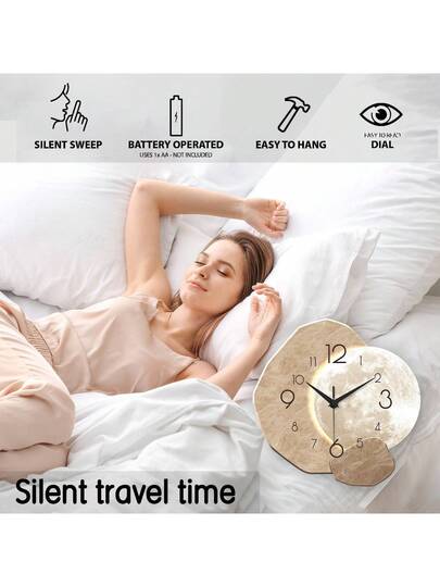 2D Moderne Minimalist Silent Wand Clock, High End ative Seamless Asymmetrical Young People's Bedroom, Dining Room, Living Office, Sofa Background, Mother's Day, Wedding ation, Friend's Birthday Battery Free view 7