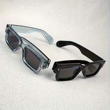 Gafas cuadradas informales de moda para hombre, montura gruesa retro, estilo decorativo para fiestas. - Gris transparente - Ver 8