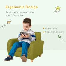 Children's Armchair With High Back | Mini Sofa With Wood Frame & Anti-Slip Legs - Default - View 5