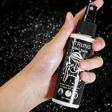 Polvo metálico brillante, spray plateado brillante, apto para el cabello y el cuerpo, ilumina el maquillaje, cosméticos festivos, representaciones teatrales, crea efectos deslumbrantes, looks llamativos, fácil de aplicar, textura fresca no grasa, mejora el acabado del maquillaje, añade luminosidad, favorito para las fiestas. - Negro - Ver 5