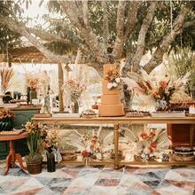 蓬松的蒲苇草混合兔尾干花花束，圣诞节和万圣节家居花瓶房间客厅装饰，花园装饰品，人造花，蒲苇草，芦苇，婚礼节日装饰，派对用品 - 彩色 - 查看 7