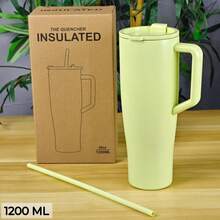 Vaso/Termo Térmico Grande De Acero Inoxidable, PYA-1, Vaso térmico con Asa y tapa con cierre Ergonómico, 1200 ml, 40 OZ, ideal para GYM, escuela, oficina, Taza, Termo para hombres, Vaso de acero inoxidable, 10 COLORES, VASO PARA HOMBRES, VASO PARA MUJERES. - Verde - Ver 4