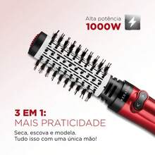 Mondial Rotating Brush Dries, Straightens, Styles, Anti-Frizz 220v - Đỏ - Xem 2