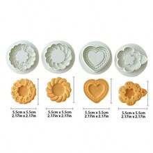 4pcs Christmas Gingerbread House Cookie Cutter Mold (No Handle), Cake Sealing Ring, Icing Cake Decorating, DIY Baking Tools - White - View 4