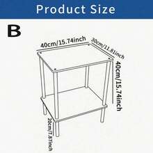 Mesa lateral pequena em acrílico transparente, com suporte para revistas/mesa de cabeceira/mesa de chá, ideal para sala de estar, quarto e decoração de espaço ao lado do sofá. Design moderno e minimalista com prateleira transparente para armazenamento, otimizando espaço. Leve e fácil de montar, com estrutura resistente. Perfeita para ambientes pequenos. - Transparente - Ver 14