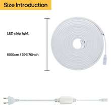 1 dây đèn neon COB màu ấm (1m/3m/10m), dây đèn LED mềm dẻo, dễ lắp đặt, rất thích hợp để trang trí nhà cửa/ngày lễ, sáng tạo DIY và cảnh máy tính/TV/phòng ngủ, dây mềm dẻo, đồ trang trí nhà cửa - Phích cắm loại C của EU (220-240V) - Xem 15