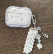 蓝色/粉色花卉/海洋主题保护壳，适用于 4、3、Pro 3 蓝牙耳机，理想礼物