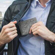 ¡RecomendadoGostwo - portafolios delgada para hombre con bolsillo frontal de piel minimalista para ventana de identificación, Gris (Grey Vintage), Una talla, Minimalista¡Top de Temporada - Caquí - Ver 10