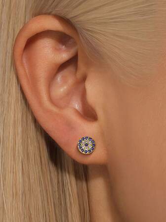 1 Pair Of Elegant And Fashionable S925 Sterling Silver Eye Shaped Earrings For Women's Daily Commuting Holiday Outfits