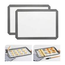 Silicone Baking Mat, 2 Pac 16.5"L X 11.6"W Silicone Cookie Sheets Reusable Baking Mat - Non-Stick Food Dark Gray Oven Baking Sheet For Making Macaroons - Multicolor - View 5