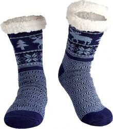 TendenciaBSTcentelha Calcetines para hombre con forro polar cálido, suela antideslizante, calcetines de Navidad para inviernoCalidad premium - Rombo a - Ver 1