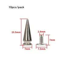 10/30/50/100/200Pcs Spiked Punk Rivets Multiple Sizes Screw Back Studs Punk Rock Bullet Rivets For Home DIY Sewing Clothing Leather Craft - Silver - View 14