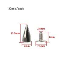 10/30/50/100/200Pcs Spiked Punk Rivets Multiple Sizes Screw Back Studs Punk Rock Bullet Rivets For Home DIY Sewing Clothing Leather Craft - Silver - View 17