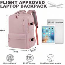 Underseat Carry On Carry Ons Hand Luggage Bag Travel Laptop Backpack Work Bag Lightweight Laptop Bag With USB Charging Port - Pink - View 3