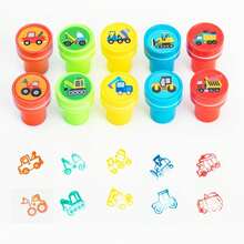 10/20/30pcs Car Theme Stamps, Including Garbage Truck Stamp, Engineering Vehicle Self-Inking Ink Dump Truck Plastic Stamps, Suitable For Teachers - Multicolor - View 5