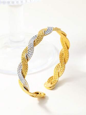 1 pieza Brazalete de mujer versátil y de moda con diseño cruzado, adecuado para uso diario