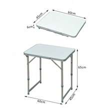 Foldable Picnic Table | Silver Patio Dining Table | Portable Camping Table | Garden Furniture - Default - View 3