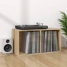 Caixa para guardar discos de vinil vidaXL, Carvalho Sonoma, 71x34x36 cm - Castanho - Ver 1