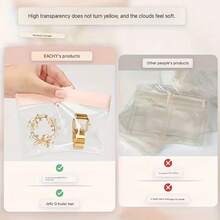 15pcs,Transparent Jewelry Storage Bag, Closed Portable Sealed Zipper Storage Bag, Suitable For Pink Earrings, Rings, Necklaces, Bracelet Display Sealed Bag - Multicolor - View 2