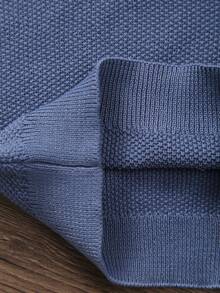 Infant Casual Snug Fit Short Sleeve Collared Knit Pullover, Summer - Royal Blue - View 6