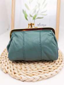 Vintage Style Genuine Genuine Leather Coin Purse Compact Key & Cash Organizer With Kiss-Lock Closure Retro Design Lightweight & Portable For Everyday Use For Women Money Wallet Mini Wallet Purse Wallet Small Wallet Coin Wallet Purses For Woman Wallet For Ladies - Multicolor - View 14