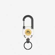 1个战术伸缩钥匙扣 - 防盗背包绳，带伸缩扣，耐用ABS重型自动伸缩扣，钢丝绳和ABS外壳，户外便携式伸缩扣多功能钥匙圈防丢钥匙钩，露营背包钥匙圈，高回弹防丢夹 - 彩色 - 查看 12