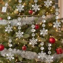 36pzs Adornos de Cristal para árbol de Navidad,Adornos Colgantes de Copos de Nieve de Cristal,Colgantes para el País de Las Maravillas Invernal,Adecuado para Decoración Navideña y Fiestas(12cm)(default) - Multicolor - Ver 2