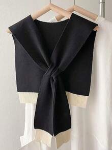 1 pieza Chal de mujer tejido con hilo de núcleo, cárdigan envolvente de unicolor, bufanda ligera de verano para atar al cuello