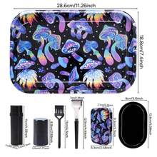 8pcs,Rolling Tray Set,Metal Grinder, Metal Tobacco Tin, Metal Airtight Jar, Three-Hole Portable Storage Tube, Ashtray, Filler, And Small Brush, Stuff,Party Supplies,Gifts For Friends, Father's Day Gift. - Multicolor - View 2