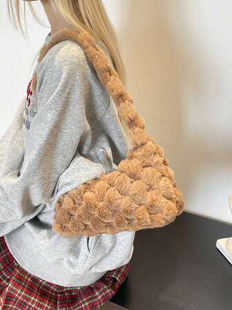 Women's Plush Shoulder Bag, Fashion