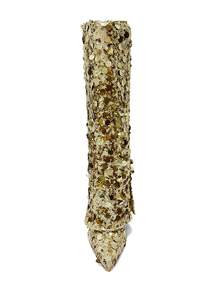 Giày bốt dự tiệc mũi nhọn đế xuồng lấp lánh dành cho nữ - Vàng - Xem 2