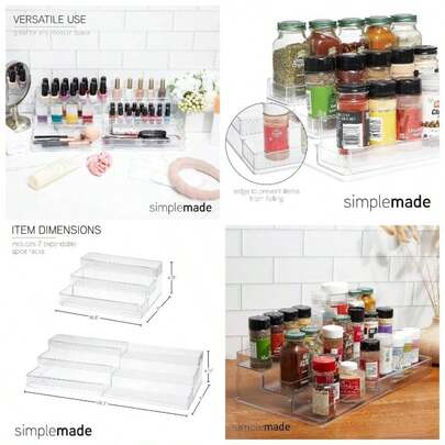 3 - Tier Spice Rack Organizer - Versatile Storage Shelf Kitchen, Bathroom, Bedroom Office, Set Of 1, Expandable