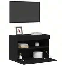 Mobile porta TV a parete vidaXL, rovere nero, 60 x 30 x 40 cm, materiale a base di legno - Cammello - Visualizzare 3