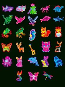 Bộ 56 miếng dán hình động vật neon, hình ếch hoạt hình, bạch tuộc, cá ngựa, miếng dán vinyl chống thấm nước, thích hợp để trang trí ngày lễ, gói quà, dán lên máy tính xách tay, sổ lưu niệm, hành lý, miếng dán vinyl thẩm mỹ dành cho thanh thiếu niên và người lớn. - Nhiều màu - Xem 4