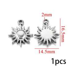1/10pcs Stainless Steel Charm Set - 18K Golden Plated, Includes House, Tree Of Life, Butterfly, Sun, Bag, Crown, Flower & Shoe Pendants For DIY Jewelry Making - Multicolor - View 27