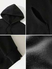 Bear Robot X Eye Learn To Live And Learn To Dance Men's Fleece Hoodie - Loose INS Style With Printed Patterns, Anime & American-Inspired, Unique  Design Graphic T Shirts - Black - View 4