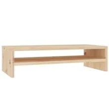 Support pour écran vidaXL 50 x 24 x 13 cm en pin massif - Camel - Voir 2