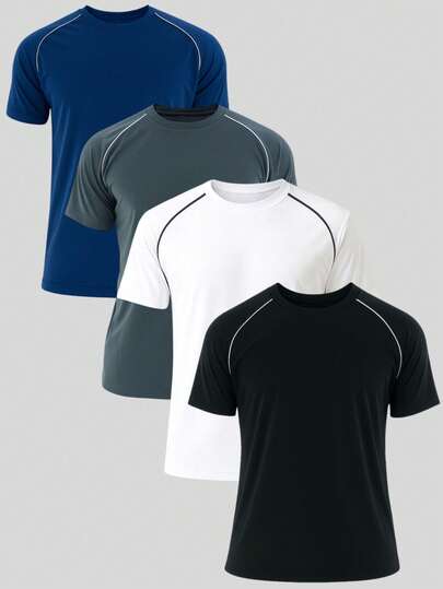 Kit 4 Camiseta Masculina Dry Fit Academia Treino Corrida Ciclismo Básica Blusa Lisa Camisa Malhar Dia A Dia