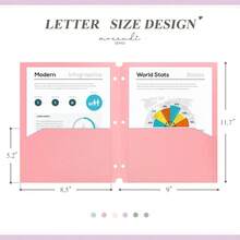 Plastic Folders With Pockets, Fit 3 Ring Binder, Letter Size, Primary Colors, 6 Pack - Morandi Color + 6 件裝 - 查看 3
