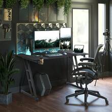 Gaming Desk 120 X 60 Cm, Computer Table With Headphone Holder And Cup Holder, Stable PC Desk And Workspace - Black - View 9