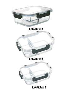 3 szt./zestaw pojemników do przechowywania żywności 360/630/1030 ml - pudełka do przygotowywania posiłków do biura, na powrót do szkoły, przenośne, zewnętrzne szklane pojemniki bento do przechowywania żywności z pokrywkami, składane szklane pojemniki do przygotowywania posiłków z pokrywkami, hermetyczne szklane słoiki do przechowywania