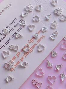 20个/40个装 各种金属心形美甲装饰品，DIY美甲产品，美甲饰品，美甲配件 - 彩色 - 查看 2