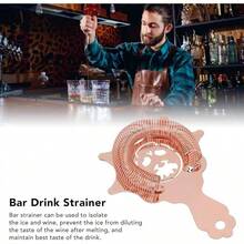 Colador de Barra, Colador de Cóctel, Colador de Barra de Acero Inoxidable, Coladores de Barra para Bartending, Colador de Cóctel Desmontable, Colador de Bebidas con Herramienta de Barra para(Plata) - Oro rosa - Ver 6
