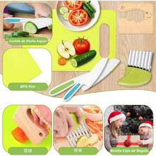 13 Piezas Montessori Herramientas Cocina para Niños, Cuchillos para Niños, Utensilios de Cocina para Niño, Juego de Cocina Infantil Cocinar y Cortar Pasteles, Regalo, Premio - 23 piezas - Ver 5