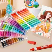 Conjunto de 12 Canetas Marcadoras Acrílicas - Canetas para Arte Aquarela, Canetas para Colorir DIY, Canetas Aquarela Laváveis, Canetas Opacas para Colorir, Canetas para Pintura Artística - Multicolorido - Ver 2