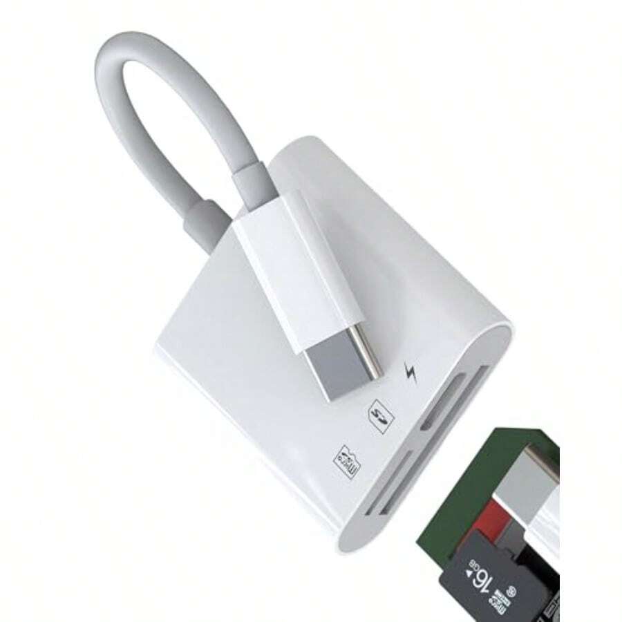 USB C Micro SDカードリーダー 3イン1 同時タイプCケーブル急速充電Type-CカメラマイクロSD TF フラッシュカードかーどりーだー 写真バックアップ保存データ移行アップルスプリッターアイフォンスマホPCハブ対応Apple MFI認証対応iPhone15 Pro Max Plus Ipad 10 Air Mini6 Pro 12.9 対応Samsung Galaxy対応 - 写真の通り - チェックする 1