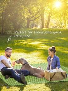 超大户外野餐露营毯 - 超大加厚防沙防水垫，轻便易携，户外防水可折叠野餐垫，便携式露营野餐垫，可折叠，方便携带，适合旅行、海滩、公园和徒步旅行，适合家庭和朋友使用。 - 彩色 - 查看 4