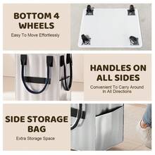 Rolling Grocery Shopping Tote - Portable Large Capacity Wheel Bag For Market & Travel, Duffle Bag For Travel With Wheels, Bag With Wheels, Grocery Shopping Cart, Casual Design, Sturdy Construction, Reinforced Handles, Frequent Travelers, Home Shopper - 銀色 - 查看 4