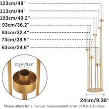 1Pcs 7 Arm Floor Candle Holders For Wedding,Metal Candelabra For Table Centerpiece, Gold Candle Sticks Holder Decor With Clear Acrylic Shade For Graduate Ceremony, Birthday Party (48inch) - Gold - View 10