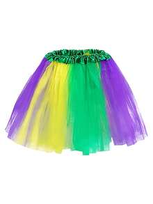 1/3pcs Set Novelty Carnival Costume Accessories Set, Including 1pc Tutu Skirt, 1pc Feather Headpiece And 1 Pair Furry Leg Warmers, Suitable For St. Patrick's Day Party, Cosplay Carnival, Carnival Leggings, Street Party Props, Photo Props And Party Supplies. - Multicolor - View 8